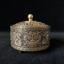 Load image into Gallery viewer, brass incense burner with Ashtamangala carving