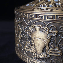 Load image into Gallery viewer, brass incense burner with Ashtamangala carving