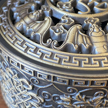Load image into Gallery viewer, brass incense burner with Ashtamangala carving