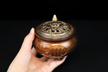 Load image into Gallery viewer, Six-syllabled Sanskrit Mantra Incense Burner 六字真言铜炉