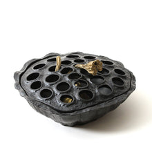 Load image into Gallery viewer, Antique Alloy Lotus Incense Burner 仿古黑色莲蓬香炉