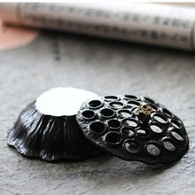Load image into Gallery viewer, Antique Alloy Lotus Incense Burner 仿古黑色莲蓬香炉