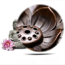 Load image into Gallery viewer, Antique Lotus Incense Stick Holder 仿古双层莲花香插