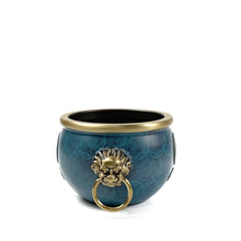 Load image into Gallery viewer, Copper Treasure Bowl Incense Burner 招财进宝狮耳缸平底炉