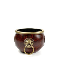 Load image into Gallery viewer, Copper Treasure Bowl Incense Burner 招财进宝狮耳缸平底炉