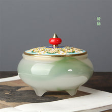 Load image into Gallery viewer, 【珐琅玉石】三足香炉
