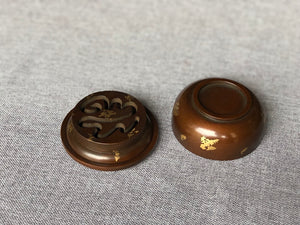 苏工铜点金香篆套熏炉