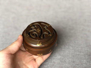 苏工铜点金香篆套熏炉