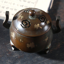 Load image into Gallery viewer, 苏工紫铜朝冠耳炉洒金炉
