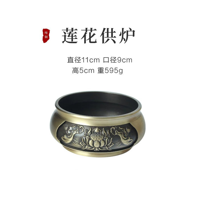纯铜莲花供炉