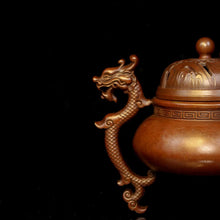 Load image into Gallery viewer, Antique Three Dragon Foot Copper Incense Burner 仿古三龙足铜炉
