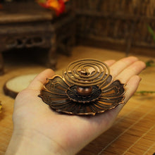 Load image into Gallery viewer, 3-layer Lotus Incense Holder 三宝莲花香插
