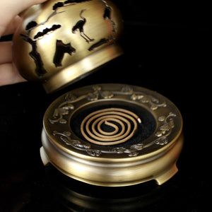 Pure Copper Incense Burner - Gourd 纯铜葫芦香炉摆件《闲云野鹤》