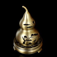 Load image into Gallery viewer, Pure Copper Incense Burner - Gourd 纯铜葫芦香炉摆件《闲云野鹤》
