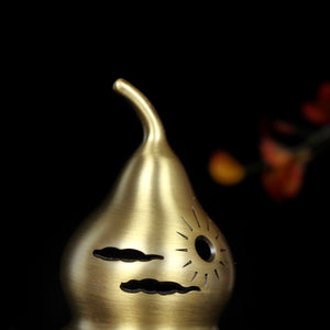 Pure Copper Incense Burner - Gourd 纯铜葫芦香炉摆件《闲云野鹤》