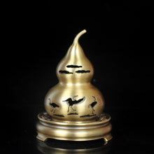 Load image into Gallery viewer, Pure Copper Incense Burner - Gourd 纯铜葫芦香炉摆件《闲云野鹤》
