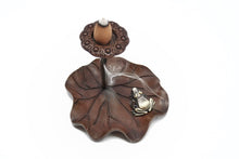 Load image into Gallery viewer, Lotus Leaf Back-flow Incense Burner 铜花边倒流香炉
