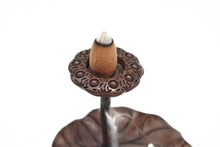 Load image into Gallery viewer, Lotus Leaf Back-flow Incense Burner 铜花边倒流香炉
