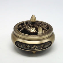 Load image into Gallery viewer, Copper Relief Incense Burner 前程似锦雕花三足铜炉
