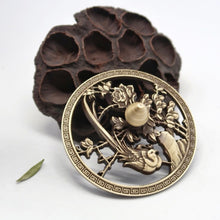 Load image into Gallery viewer, Copper Relief Incense Burner 前程似锦雕花三足铜炉
