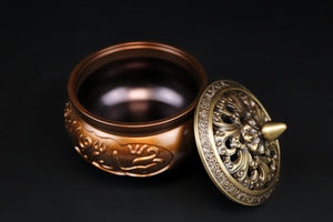 Six-syllabled Sanskrit Mantra Incense Burner  六字真言铜炉