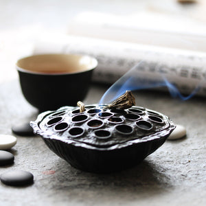 Antique Alloy Lotus Incense Burner 仿古黑色莲蓬香炉